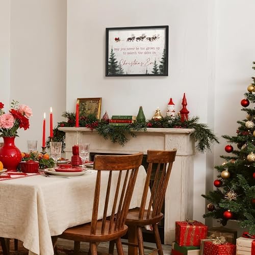 LITIVY Framed Christmas Wall Art 12”x16.5” Farmhouse Wall Decor May You Never Be Too Grown Up To Search The Skies On Christmas Eve Christmas Decorations Home Decor (Black, 12 * 16.5 in) - Image 6