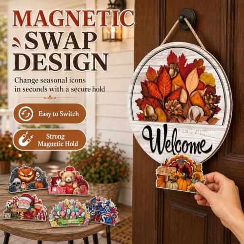 16 Piece Interchangeable Magnetic Welcome Sign for Front Door，1 Set - Image 4