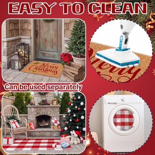 Moucuny 2 Christmas Outdoor Mat, Non Slip - Image 6