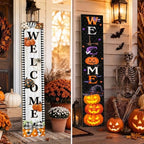 Fall Porch Sign Double Side, 47.2", Front Door, Halloween Pumpkin - Image 4
