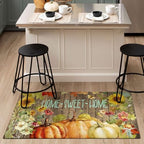 Fall Thanksgiving Pumpkin Kitchen Rugs Set of 2, Hello Pumpkins and Sunflowers Thankful Farmhouse Floor Mats and Rugs Non Skid Washable for Kitchen Home Decor (17"x47"+17"x30") - Image 4