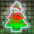 Christmas Tree Cake Neon Sign Christmas Neon Sign for Wall Decor Tis The Season Led Sign Xmas Tree Cakes Neon Light Up Signs for Holiday Door Window Bedroom Party Home Xmas Gift Winter Bar Porch - Image 2