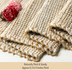 Chardin home Natural Jute Table Runner 13x108 Inch – Vintage Boho Rustic Table Decor – Handwoven Long Table Runner in Natural Jute and Ivory – Farmhouse Dining or Console Table Accent - Image 3