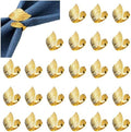 Gold Napkin Rings Set of 50, Bright Golden Leaf Napkins Rings Holders by MagicRealForBetterLife