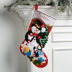Bucilla Felt Applique 18" Stocking Making Kit, Dapper Snowman, Perfect for DIY Arts and Crafts, 89530E - Image 3