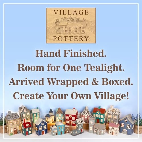 Shudehill Giftware Village Pottery Garden House Tealight Collection - Pebble, Thatch, Slate and more Designs! (Double House) - Image 3
