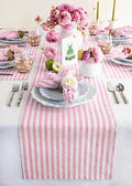 Solino Home 100% Linen Table Runner, 14 x 72 in, Blossom and White Striped by SolinoHome