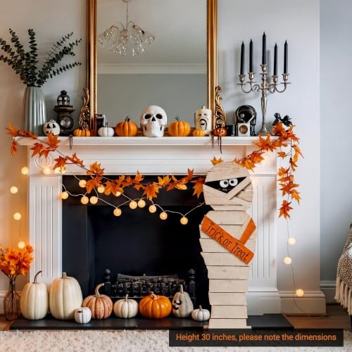 Novabright 30.2 H Halloween Mummy Porch Sign Standing Wooden Decor - Image 5