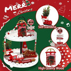 Christmas Decorations for Home Office 8 PCS Tiered Tray Decor Set - Image 2
