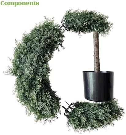 Artificial Crescent Moon Topiary Tree Ramadan Eid Mubarak Decoration Potted Faux Green Plant for Islamic Festival Indoor Home Christmas Decor (90cm/3FT) - Image 3