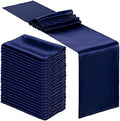 Bencailor 36 Pcs Navy Blue Satin Table Runners Bulk, 12 x 108 Inch by Bencailor