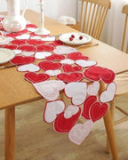 Valentines Day Decorations Table Runner Embroidered Red Pink Love Heart 86 Inches Long for Birthday, Wedding Anniversary, Marriage Proposals, Engagements, Romantic Events - Image 3