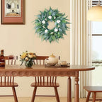 Petalivebloom 22-Inch Eucalyptus Wreath with White Flowers, Front Door - Image 6