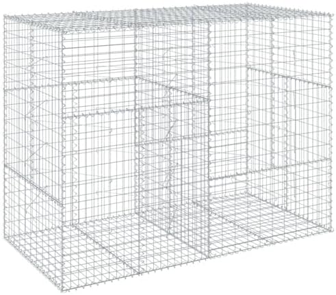 vidaXL Gabion Basket with Cover 78.7"x39.4"x59.1" Galvanized Iron - Image 7