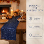 ShinyBeauty Navy Blue Table Runners 12x108” Sequin Runner for Table 20Packs - Image 5