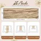 16Packs Champagne Cheesecloth Table Runner – Boho Gauze Vintage Table Decor, 120 Inch Long Rustic Cloth Runner for Wedding, Bridal Shower, Birthday, Romantic Party 10Ft (Champagne, 24" x 120"-16Packs) - Image 2