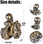 Skull Decor Halloween Decoration: Skeleton Couple Figurines Resin Gothic Statues Vintage Home Decor for Shelf Table Mantel Collectible Wedding Gift (B-Small) - Image 3