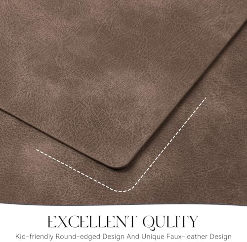 MOSAYT Vinyl Faux Leather Placemats, Set of 8, Brown - Image 5