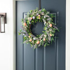 Glitzhome 22" D Easter Wreath with Artificial Easter Eggs Berries and Lavender for Front Door Wall Decor, Spring Easter Garland with Colored Eggs Berries Holiday Decoration - Image 3