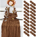 20 Pack Brown Table Runner 10Ft Cheesecloth Table Runner Boho Gauze Cheese Cloth Table Runners Romantic Long Sheer Fabric Table Runners for Wedding Party Bridal Shower by YMHPRIDE