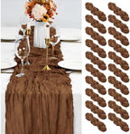 20 Pack Brown Table Runner 10Ft Cheesecloth Table Runner Boho Gauze Cheese Cloth Table Runners Romantic Long Sheer Fabric Table Runners for Wedding Party Bridal Shower by YMHPRIDE