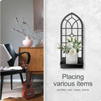 Wall Sconces Candle, Black Metal Wall Art Decor, Retro Line Wall Candle Holder for Living Room, Dining Room, Bedroom, Bathroom (16.5 x 7 in) - Image 4