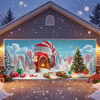 WovWeave Christmas Candy House Garage Door Cover Banner, 7 x 16 ft - Image 7