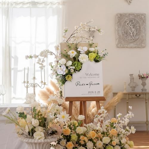 RattanView Wooden Welcome Wedding Sign with Flower Box 24 x 18 Inches - Image 5
