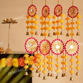 Divyakosh Dual Yellow Chakri Latkan Hanging Latkan for Party, Wedding, Room, Home, Main Door, Diwali Decoration Items 4 Pieces, ys/m, Style 1 by Divyakosh