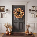 24" Tulip Fall Wreath for Front Door Real Touch Fade-Resistant - Image 5