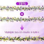 8 Pcs 6 ft Artificial Flowers Wisteria Garland, Purple Yellow - Image 4