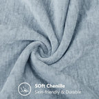 decorUhome Fall Chenille Light Blue Throw Pillow Covers 26x26 Inch Set of 2, Decorative Soft Couch Pillow Covers Solid Dyed Accent Euro Sham Farmhouse Neutral Square Pillow Cases for Sofa - Image 5