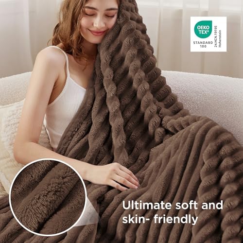 Bedsure Soft Brown Throw Blanket for Couch Decor Gifts 50"x70" - Image 4