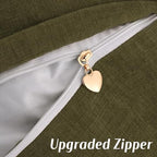 FUTEI Pack of 2 Chenille Throw Pillow Covers 20x20 Inch, Olive Green - Image 4
