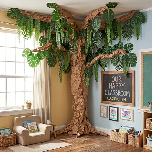 Suncalla 111 Pcs Classroom Tree Bulletin Board Decor, DIY 3D Hawaiian Tree - Image 4
