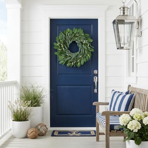 Summer Wreath for Front Door, 26 in Olive Eucalyptus - Image 3