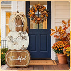 Vercraft 35'' Fall Porch Sign Outdoor Standing Pumpkin Decoration, Boho - Image 6