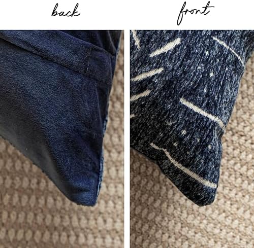BlissBlush Decorative Throw Pillow Covers 18x18 Set of 2, Boho Blue Textured Chenille Accent Throw Pillow Covers for Couch Sofa Bed Living Room Home Décor (Cover Only) - Image 6