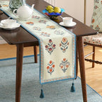 ISAENNE Designer French Linen Table Runner,71"x12"-Floralsea B - Image 2