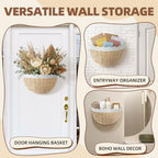 Scalloped Wall Baskets - 2 Pcs Boho Hanging Wall Basket Decor - Image 6