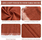 Pesonlook 24 Pcs Terracotta Cotton Linen Napkins with Fringe, 16x16 Inches - Image 4