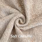 FUTEI Pack of 2 Chenille Soft Throw Pillow Covers 18x18 Inch, Oatmeal - Image 2
