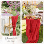 12 Pack Red Cheesecloth Table Runner 10FT Wedding Party Decor - Image 5