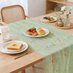 BINBE 6pcs Sage Green Florals Table Runner Embroidery Gauze 10FT Daisy Seasonal Tulle Birthday Wedding Holiday Kitchen Dining Table Decor for Home Party - Image 6