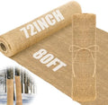 Buryeah 1 Pack 72 Inch X 80 ft Burlap Fabrics Roll Natural Jute Garden by Buryeah