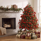 2 Pcs 9 ft Christmas Ball Ornament Garland, Red - Image 6