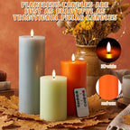 3 Pcs 6/8/12" Fall Colorful Flameless LED Candles Decorations for Home - Image 3