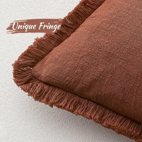 MIULEE Linen Decorative Fall Euro Throw Pillow Covers Late Autumn 26x26 - Image 4