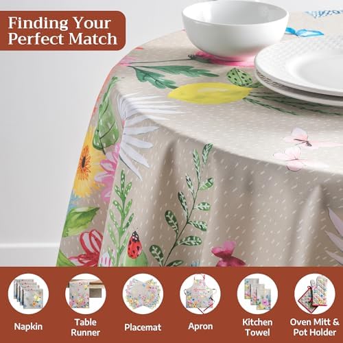 Maison d' Hermine Table Cloth Round Table Reusable 100% Cotton 63" Diameter - Image 4