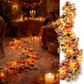 6ft/10ft Maple Leaf Fall Garland with Lights in/Outdoor (1-10ft, BAT) by Unknown